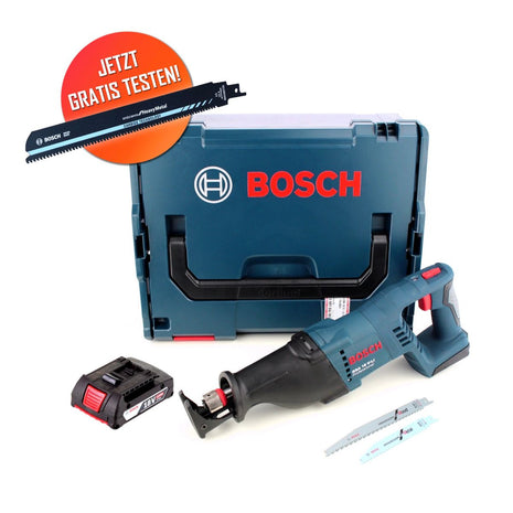 Gratis Bosch Carbide Säbelsägeblatt Bosch GSA 18 V-LI Akku Säbelsäge 18 V + 1x Akku 2,0 Ah + L-Boxx - ohne Ladegerät