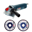 Bosch GWX 14-125 Professional Winkelschleifer 1400 W 125 mm X-Lock + Fächerschleifscheibe X571 K40 + Fächerschleifscheibe X571 K80