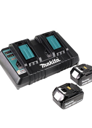 Makita DGA 900 PMK Akku Winkelschleifer 36 V ( 2x 18 V ) 230 mm Brushless + 2x Akku 4,0 Ah + Doppelladegerät + Koffer