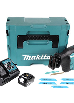 Makita DJR 188 RF1J Akku Reciprosäge 18 V Brushless + 1x Akku 3,0 Ah + Ladegerät + 5x Sägeblatt Metal Wood + Makpac - Toolbrothers