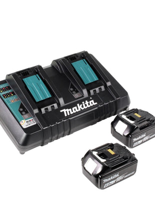 Makita DGA 900 PGK Akku Winkelschleifer 36 V ( 2x 18 V ) 230 mm Brushless + 2x Akku 6,0 Ah + Doppelladegerät + Koffer