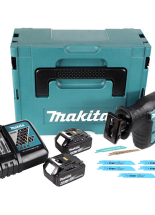 Makita DJR 188 RGJ Akku Reciprosäge 18 V Brushless + 2x Akku 6,0 Ah + Ladegerät + 5x Sägeblatt Metal Wood + Makpac - Toolbrothers