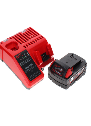 Tronçonneuse à batterie Milwaukee M18 FCHSC-501C 18 V 30 cm sans balais + 1x batterie 5,0 Ah + chargeur