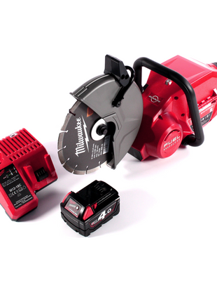 Tronçonneuse à batterie Milwaukee M18 FCOS230-401C 18 V 230 mm sans balais + 1x batterie 4,0 Ah + chargeur