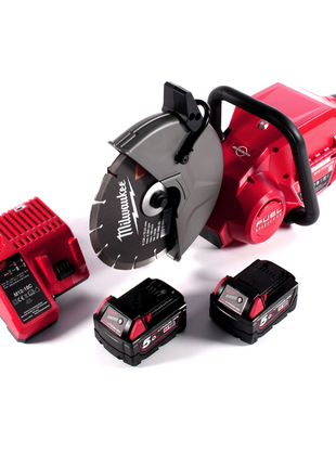 Tronçonneuse à batterie Milwaukee M18 FCOS230-502C 18 V 230 mm sans balais + 2x batteries 5,0 Ah + chargeur