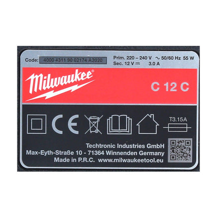 Milwaukee Akku Starter Set 12 V mit 3x Akku 1,5 Ah + M12 C12C Ladegerät