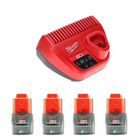 Milwaukee Akku Starter Set 12 V mit 4x Akku 2,0 Ah + M12 C12C Ladegerät - Toolbrothers