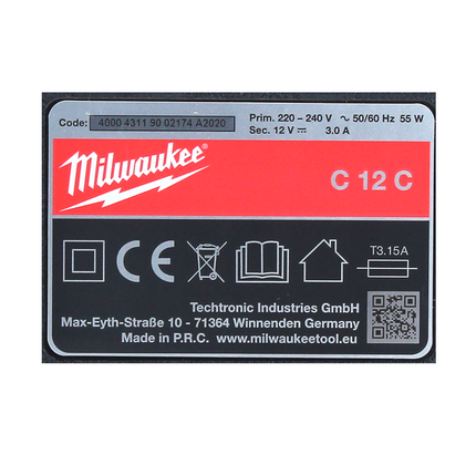 Milwaukee M12- C12C Ladegerät 12V Li-Ion Akkus ( 4932352000 )