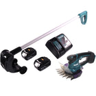 Makita DUM 604 RF Akku Grasschere 18 V + Griffverlängerung mit Rolle + 2x Akku 3,0 Ah + Ladegerät