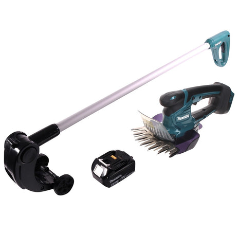 Tijeras para césped a batería Makita DUM 604 M1 18 V + mango alargador con rodillo + 1x batería 4,0 Ah - sin cargador