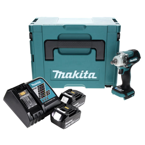 Makita DTW 300 RFJ Akku Schlagschrauber 18 V 330 Nm 1/2" Brushless + 2x Akku 3,0 Ah + Ladegerät + Makpac