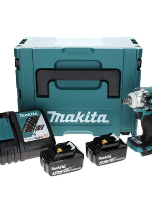 Makita DTW 300 RMJ Akku Schlagschrauber 18 V 330 Nm 1/2" Brushless + 2x Akku 4,0 Ah + Ladegerät + Makpac