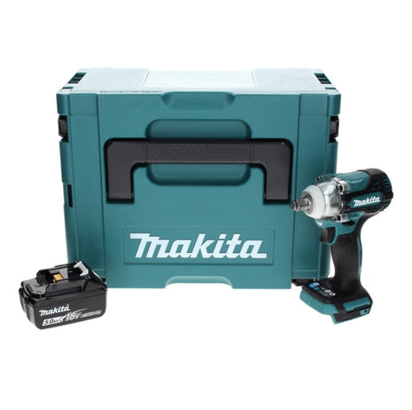 Llave de impacto a batería Makita DTW 300 T1J 18 V 330 Nm 1/2" sin escobillas + 1x batería 5,0 Ah + Makpac - sin cargador