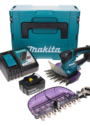 Makita DUM 604 RF1XJ Akku Grasschere 18 V mit Gras- und Strauchscherblatt + 1x Akku 3,0 Ah + Ladegerät + Makpac