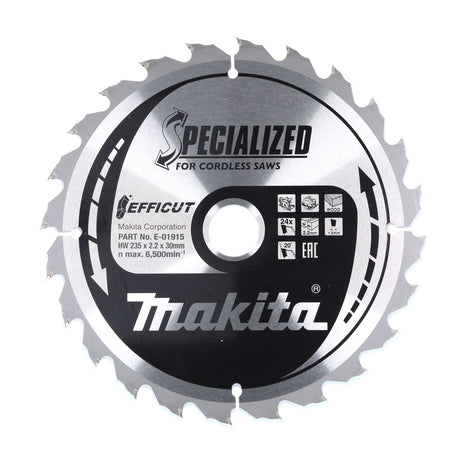 Hoja de sierra Makita CCM23524G SPECIALIZED EFFICUT 235 x 30 x 1,5 mm (E-01915) 24 dientes para madera