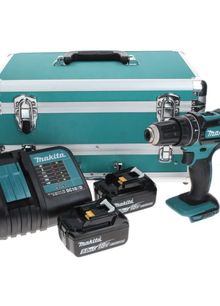 Makita DHP 482 STTX Akku Schlagbohrschrauber 18 V 62 Nm + 2x Akku 5,0 Ah + Ladegerät + 70 tlg. Bit Bohrer Set + TX Alu Koffer