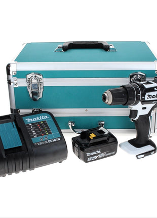 Makita DHP 482 SG1TX W Perceuse à percussion sans fil 18 V 62 Nm blanc + 1x Batterie 6,0 Ah + Chargeur + Jeu de 70 mèches + Mallette en aluminium TX