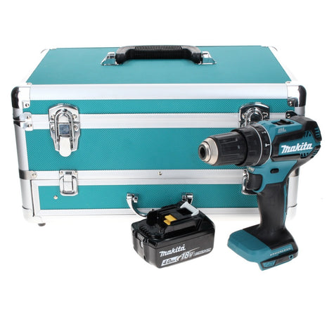 Makita DHP 485 M1TX Trapano avvitatore con percussione a batteria 18V 50Nm + 1x Batteria 4,0 Ah + Set 70 punte + Valigetta in alluminio TX - senza caricabatterie