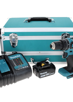 Makita DHP 485 ST1TX Perceuse à percussion sans fil 18 V 50 Nm Brushless + 1x Batterie 5,0 Ah + Chargeur + Coffret aluminium TX + Jeu d’embouts et de forets, 70 pcs.