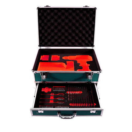 Makita DHP 485 STTX Akku Schlagbohrschrauber 18 V 50 Nm Brushless + 2x Akku 5,0 Ah + Ladegerät + 70 tlg. Bit Bohrer Set + TX Alu Koffer