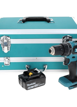 Makita DHP 485 G1TX taladro percutor inalámbrico 18 V 50 Nm sin escobillas + 1x batería 6,0 Ah + juego de brocas de 70 piezas + maletín de aluminio TX - sin cargador