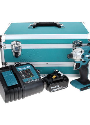 Makita DTD 156 SM1TX Akku Schlagschrauber 18 V 155 Nm + 1x Akku 4,0 Ah + Ladegerät + 70 tlg. Bit Bohrer Set + TX Alu Koffer