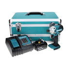 Makita DTD 156 ST1TX clé à chocs sans fil 18 V 155 Nm + 1 batterie 5,0 Ah + chargeur + jeu de 70 forets + mallette en aluminium TX