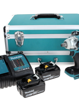 Makita DTW 285 SGTX Akku Schlagschrauber 18 V 280 Nm 1/2" Brushless + 2x Akku 6,0 Ah + Ladegerät + 70 tlg. Bit Bohrer Set + TX Alu Koffer