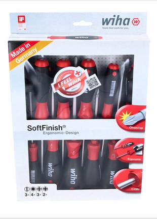 Wiha 302HK12 Schraubendreher Set Schraubenzieher SoftFinish 12 tlg.  - Schlitz, Phillips, Pozidriv, Torx ( 41002 )