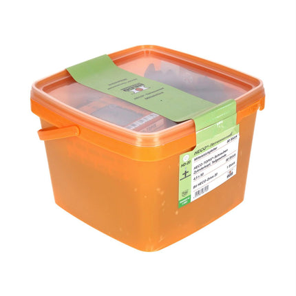 HECO Terrassengleiterset Mittelstück 80 tlg. ( 48716 ) mit HECO TOPIX 4,5 x 50 mm HD 20 Schrauben Set in Kunststoffbox - Toolbrothers