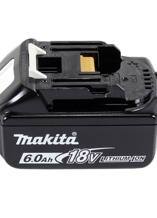 Amoladora angular a batería Makita DGA 506 G1J 18 V 125 mm sin escobillas + 1x batería 6,0 Ah + Makpac - sin cargador