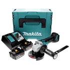 Amoladora angular a batería Makita DGA 506 RGJ 18 V 125 mm sin escobillas + 2x baterías 6,0 Ah + cargador + Makpac