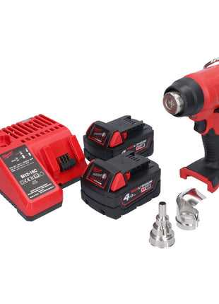 Milwaukee M18 BHG-402 Akku Heißluftgebläse 18 V 470 °C + 2x Akku 4,0 Ah + Ladegerät