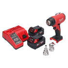 Milwaukee M18 BHG-502 Akku Heißluftgebläse 18 V 470 °C + 2x Akku 5,0 Ah + Ladegerät