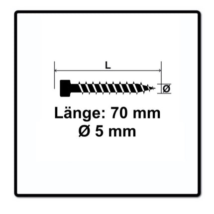 SPAX Terrassenschraube 5,0 x 70 mm Edelstahl A2 250 Stk. ( 0537000500705 ) Fixiergewinde Zylinderkopf Torx T-STAR Plus T25 Cut
