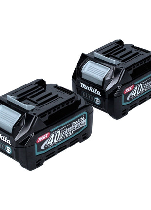 Juego de baterías Makita de 40 V con 2x BL 4025 2,5 Ah (2x 191B36-3) XGT Li-Ion clase de protección IP64 con pantalla LED