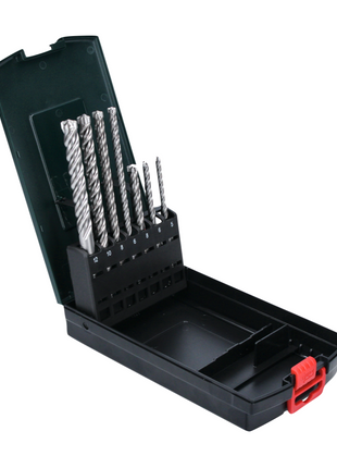 Martillo combinado a batería Metabo KHA 18 LTX 18 V 2,2 J SDS Plus + 1x batería 10,0 Ah + cargador + juego de brocas para piedra P4P SDS plus de 7 piezas + metaBOX