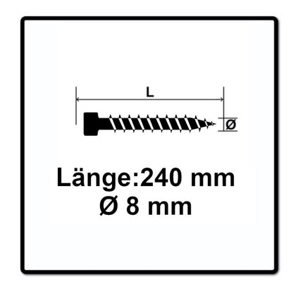 SPAX IN.FORCE Schraube 8,0 x 240 mm 100 Stk. ( 2x 1221010802405 ) Torx T-STAR Plus T40 Vollgewinde Zylinderkopf WIROX CUT Bohrspitze