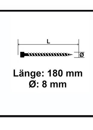 SPAX IN.FORCE Schraube 8,0 x 180 mm 250 Stk. ( 5x 1221010801805 ) Torx T-STAR Plus T40 Vollgewinde Zylinderkopf WIROX CUT Bohrspitze