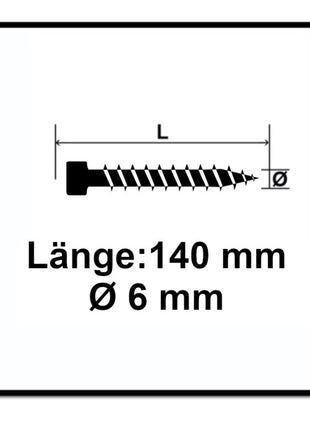 SPAX IN.FORCE Schraube 6,0 x 140 mm 200 Stk. ( 2x 1211010601405 ) Torx T-STAR Plus T30 Vollgewinde Zylinderkopf WIROX 4CUT Bohrspitze