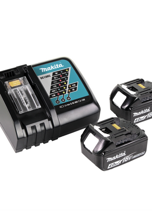 Soplador a batería Makita DUB 184 RM 18 V sin escobillas + 2 baterías 4,0 Ah + cargador