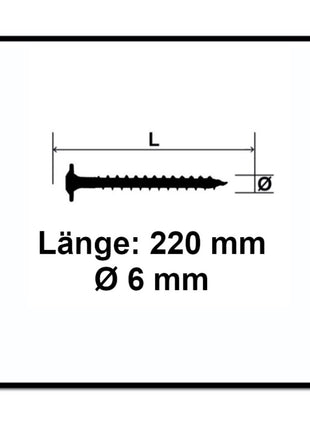 SPAX HI.FORCE Tellerkopf Schraube 6,0 x 220 mm 250 Stk. ( 5x 0251010602205 ) Torx T-Star Plus T30 Teilgewinde Wirox 4Cut