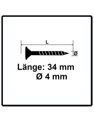 Tornillo para pizarra con cabeza especial SPAX 4,0 x 34 mm 1000 piezas (2x 35704015801001) Torx T-Star Plus T20 rosca parcial Wirox 4Cut