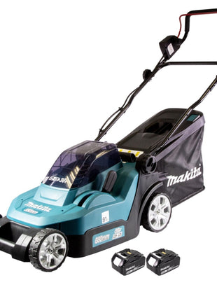 Cortacésped a batería Makita DLM 432 M2 36 V (2x 18 V) 43 cm sin escobillas + 2x batería 4,0 Ah - sin cargador