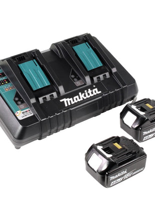 Cortacésped a batería Makita DLM 432 PM2 36 V (2x 18 V) 43 cm sin escobillas + 2x batería 4,0 Ah + cargador doble