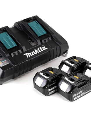 Cortacésped a batería Makita DLM 432 PM4 36 V (2x 18 V) 43 cm sin escobillas + 4x batería 4,0 Ah + cargador doble