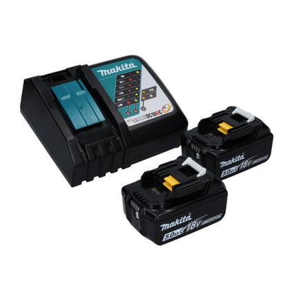 Makita DLM 432 RT2 Akku Rasenmäher 36 V ( 2x 18 V ) 43 cm Brushless + 2x Akku 5,0 Ah + Ladegerät