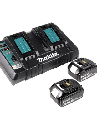 Cortacésped a batería Makita DLM 432 PG2 36 V (2x 18 V) 43 cm sin escobillas + 2x batería 6,0 Ah + cargador doble