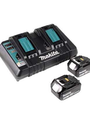 Makita DLM 382 PT2 Akku Rasenmäher 36 V ( 2x 18 V ) 38 cm 40 l + 2x Akku 5,0 Ah + Doppelladegerät