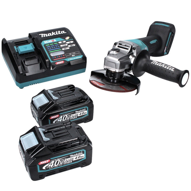 Makita GA 013 GM2 Akku Winkelschleifer 40 V max. 125 mm Brushless  XGT + 2x Akku 4,0 Ah + Ladegerät